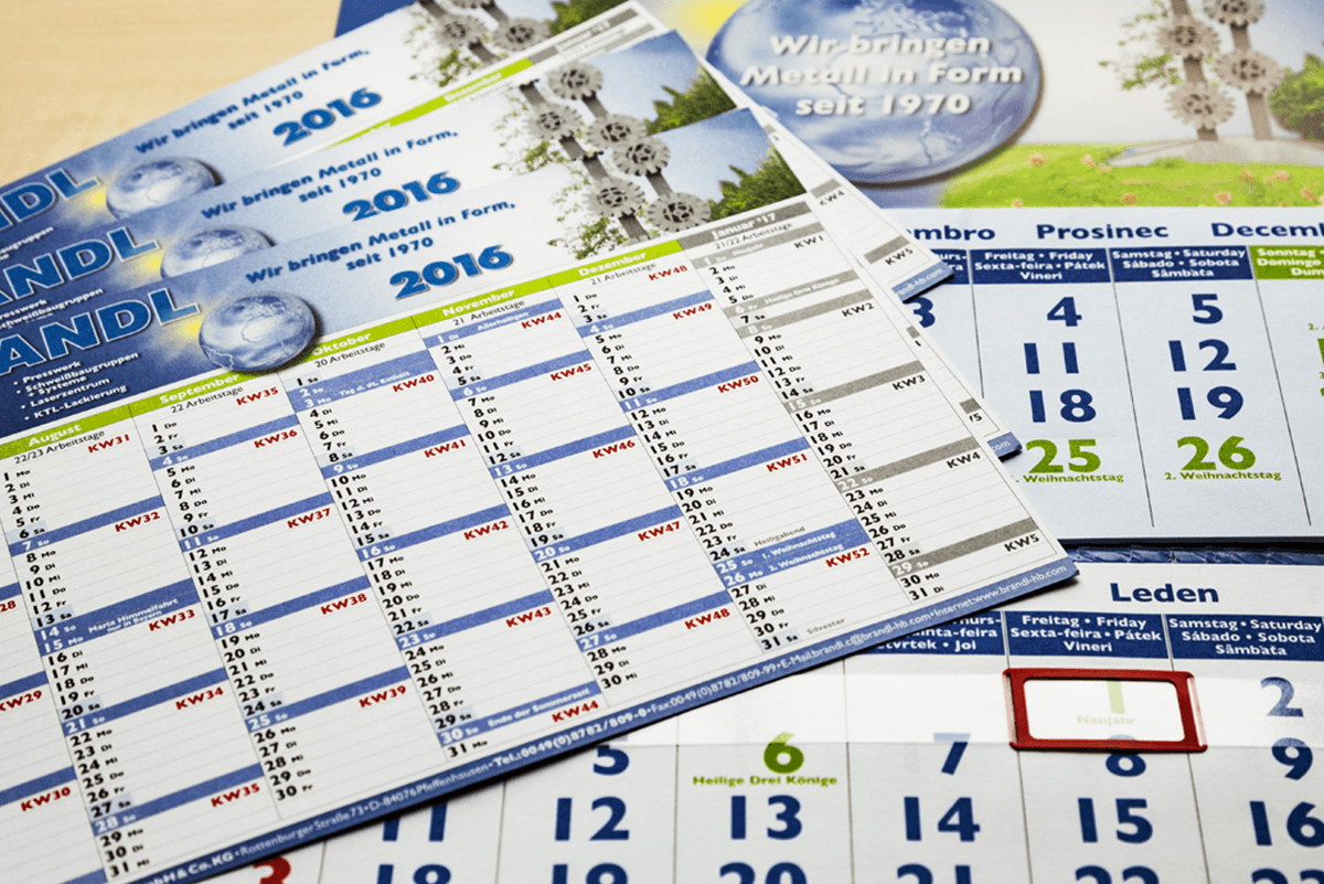  Schnieber Graphik, Brandl Kalender: Layout, Reinzeichnung, Druckvorstufe, Color Management, Druckproduktion