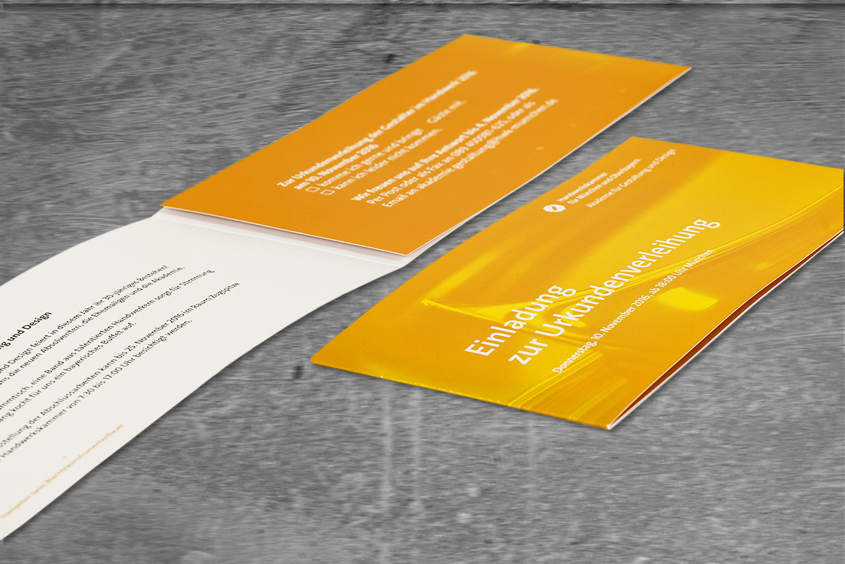  Schnieber Graphik, Einladungskarte HWK: Layout, Reinzeichnung, Druckvorstufe, Color Management